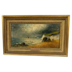 Scottish Victorian Oil Painting Kent Coastline George Gray 1860