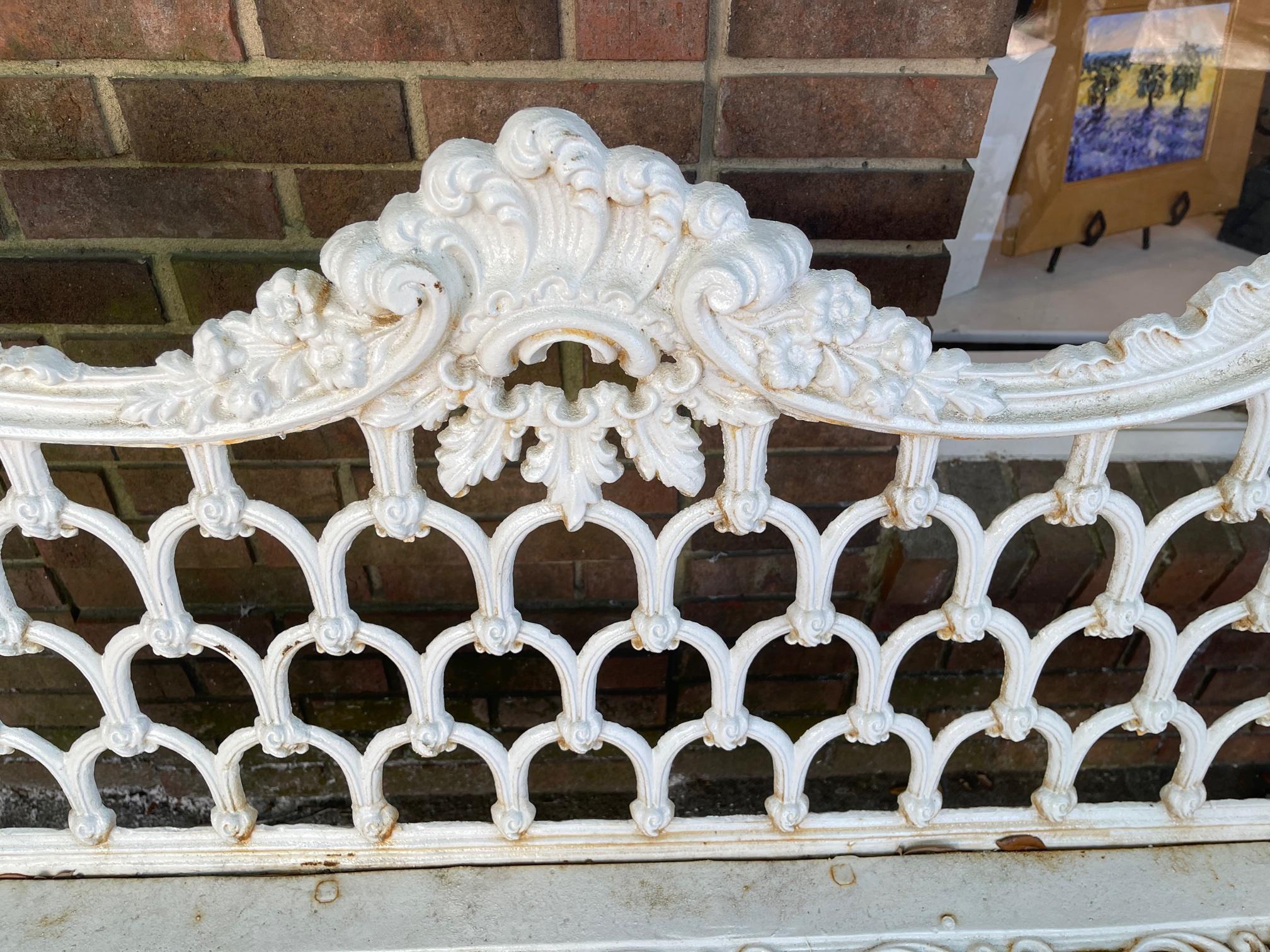 Scottish Victorian Painted Cast Iron Bench with Scroll Design, Circa 1846 For Sale 2