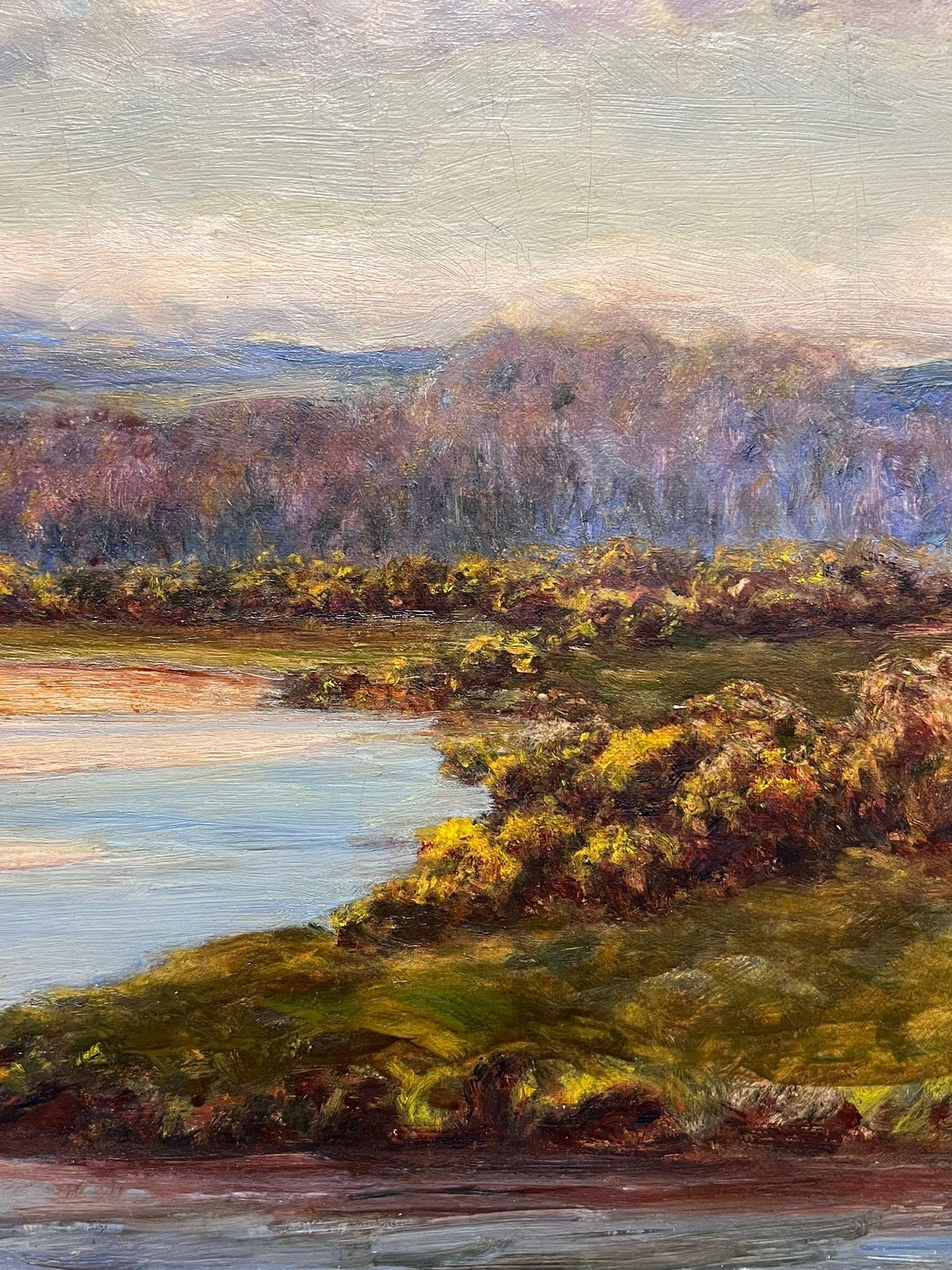 Grande pittura ad olio vittoriana delle Highlands scozzesi, paesaggio fluviale e spiagge sabbiose in vendita 5
