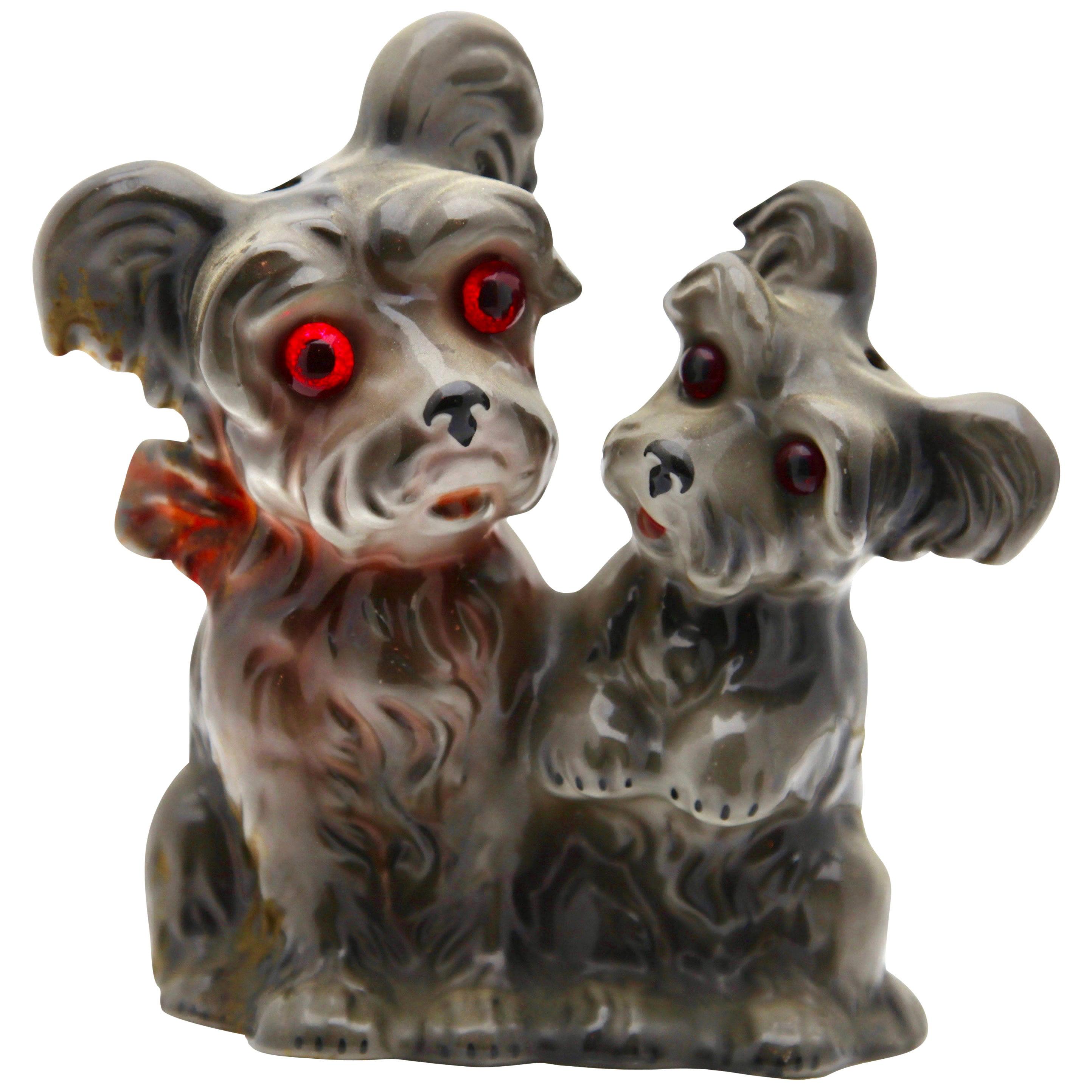 Scotty Dog Pups Perfume Lamp by Carl Scheidig/Gräfenthal, Germany, 1930s For Sale