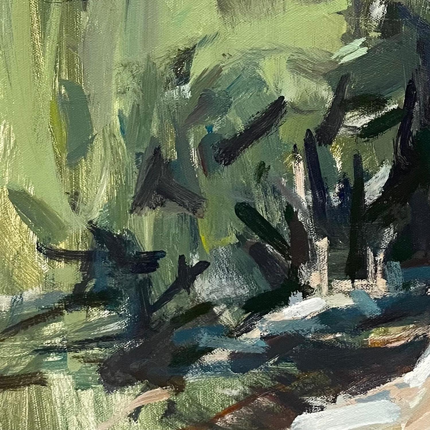 « Deux » - paysages abstraits - peintre - impressionnisme contemporain - Gris Landscape Painting par Scotty Peek