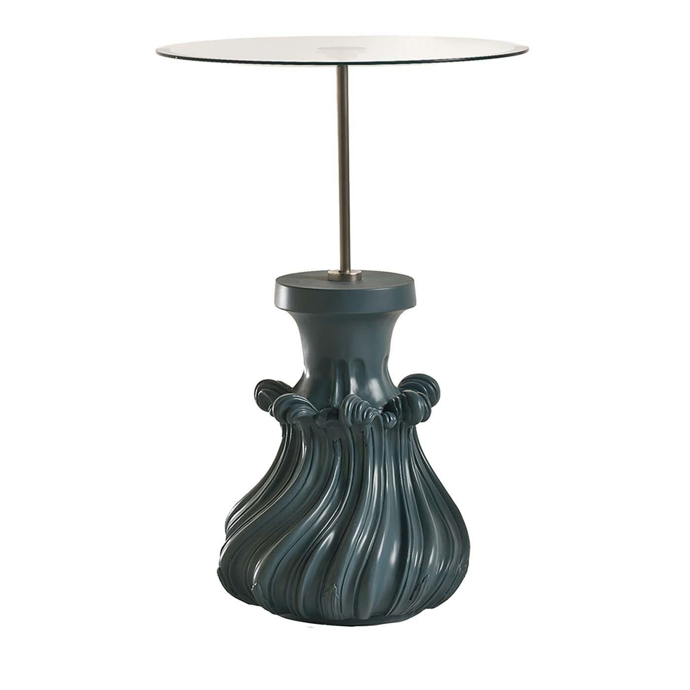 Italian Scoubidou Blue Tall Side Table For Sale