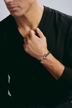 Scoubidou Bracelet with White Diamond and 18 Karat Rose Gold Clasp (Small)