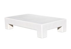 scout great white rectangle plaster coffee table in salt by öken house studios