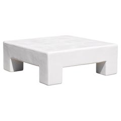 scout minimalist chunky plaster coffee table in salt by öken house studios