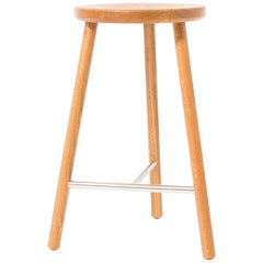 Scout Counter Stool in Oiled White Oak and Satin Nickel by Steven Bukowski