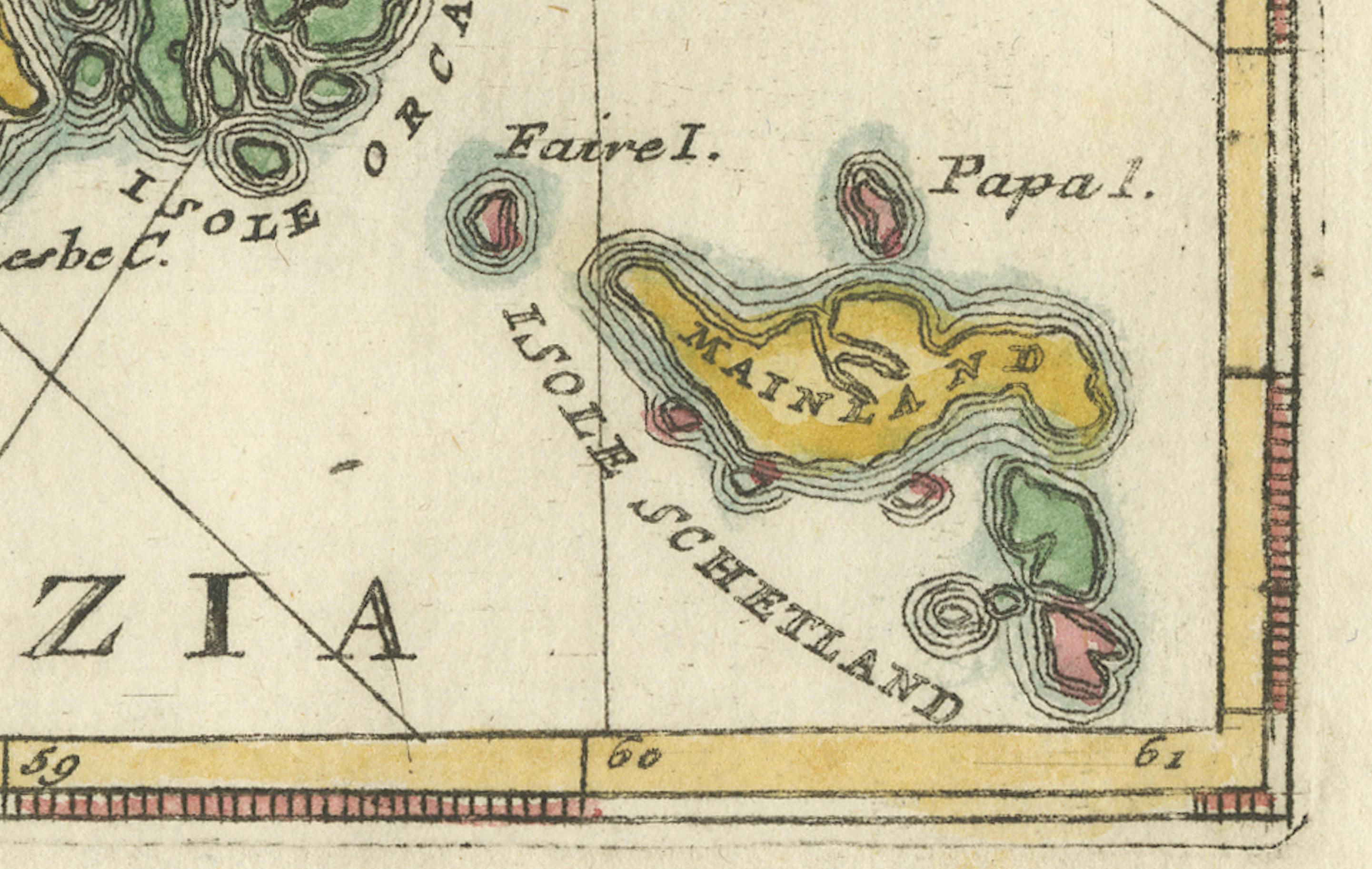 Scozia - Carte ancienne de l'Ecosse par Coronelli, vers 1690 Bon état - En vente à Langweer, NL