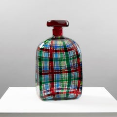 Scozzese 'or Tartan' Bottle with Stopper by Ercole Barovier, Barovier e Toso