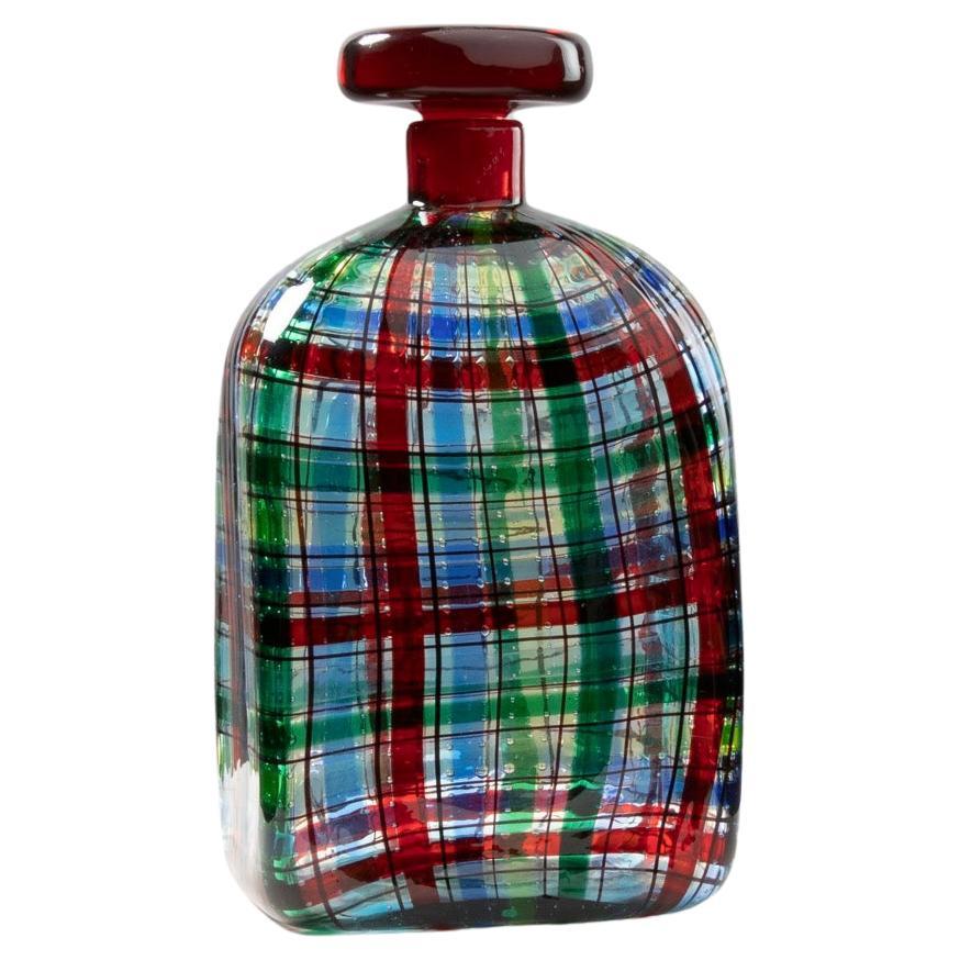 Scozzese 'or Tartan' Bottle with Stopper by Ercole Barovier, Barovier e Toso For Sale