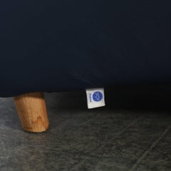 SCP Fauteuil et pouf en cuir bleu Balzac