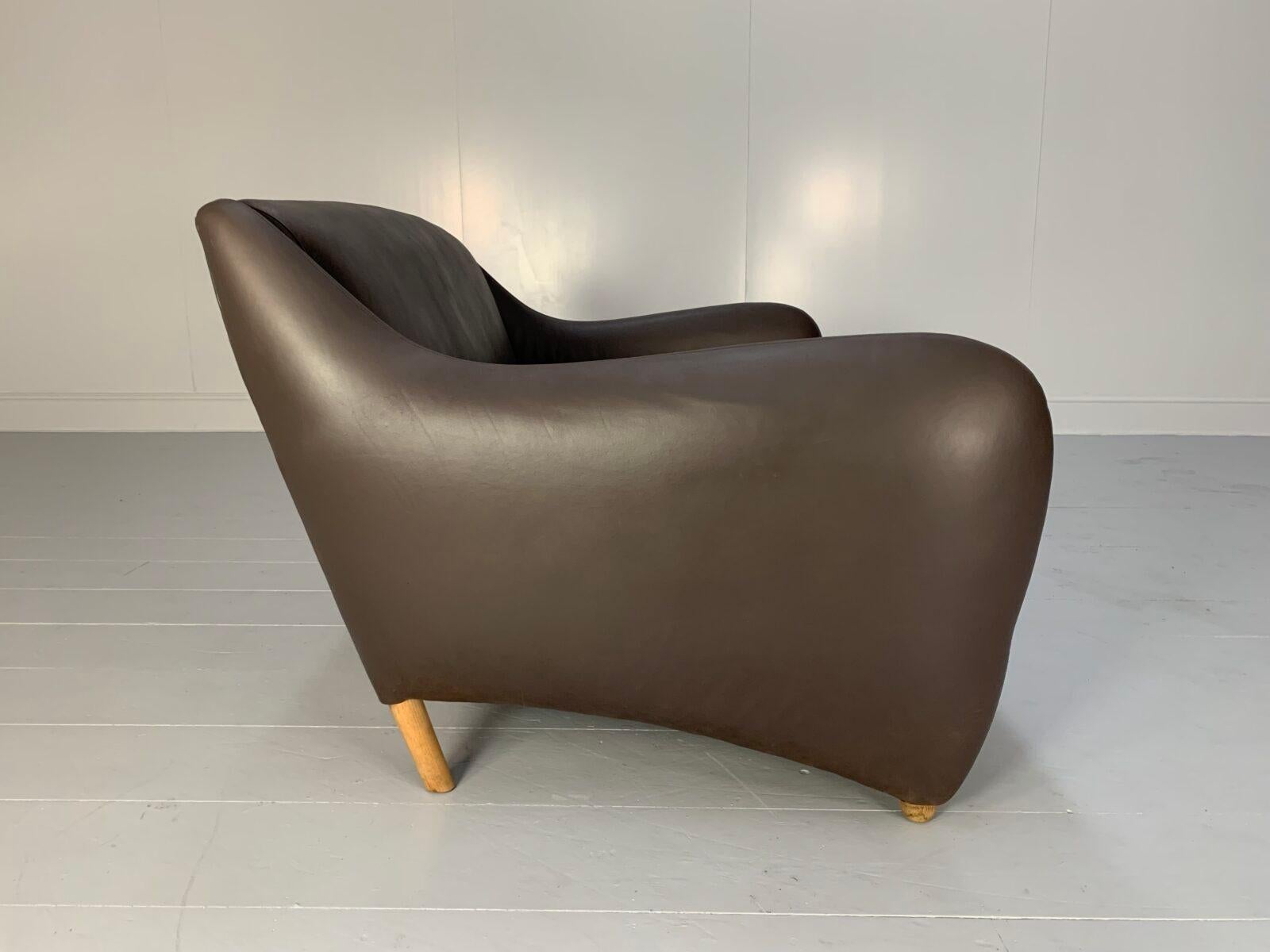 SCP Conran Matthew Hilton “Balzac” 2-Seat Sofa – In Dark Brown Leather In Good Condition In Barrowford, GB