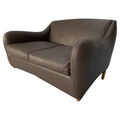 Used SCP Conran Matthew Hilton “Balzac” 2-Seat Sofa – In Dark Brown Leather