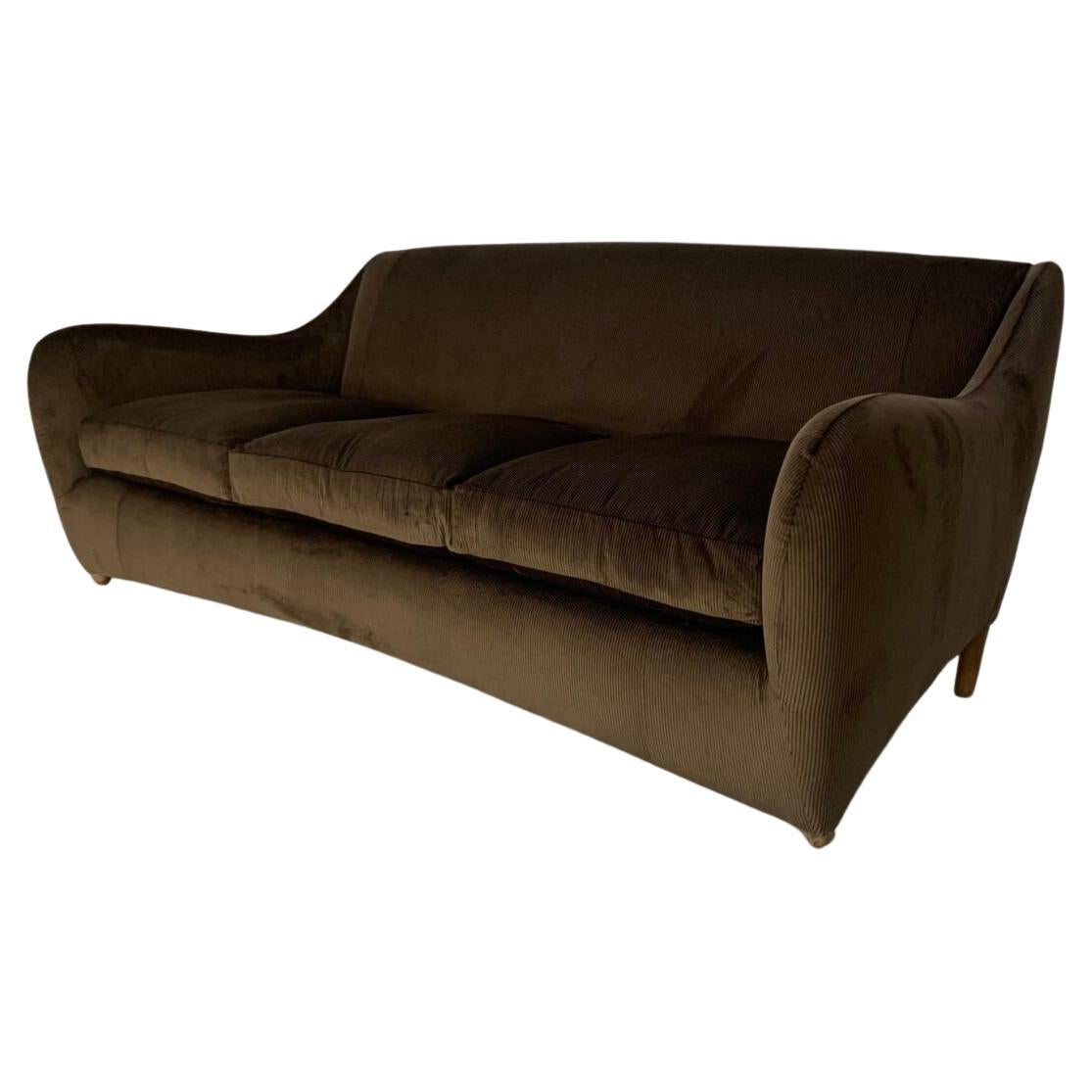 SCP Conran Matthew Hilton "Balzac" 3-Seat Sofa - In Dark Brown Cord