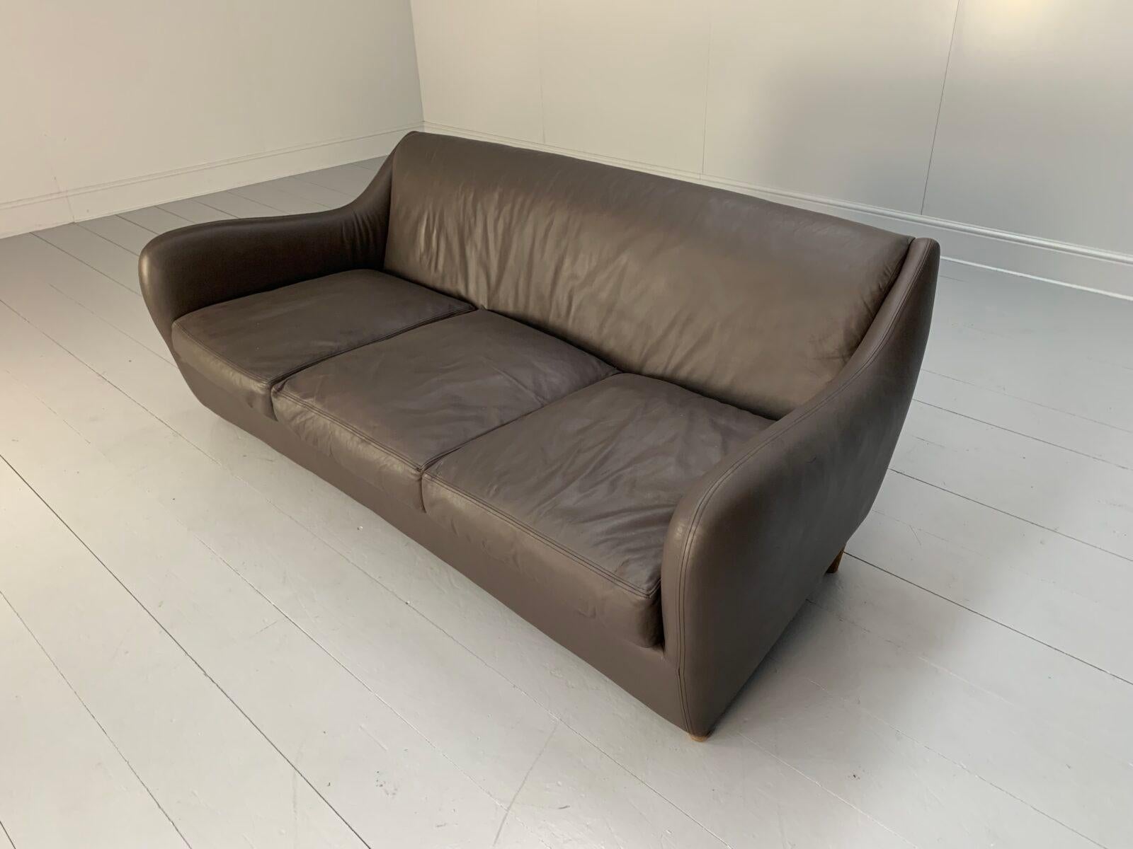 SCP Conran Matthew Hilton “Balzac” 3-Seat Sofa – In Dark Brown Leather 2