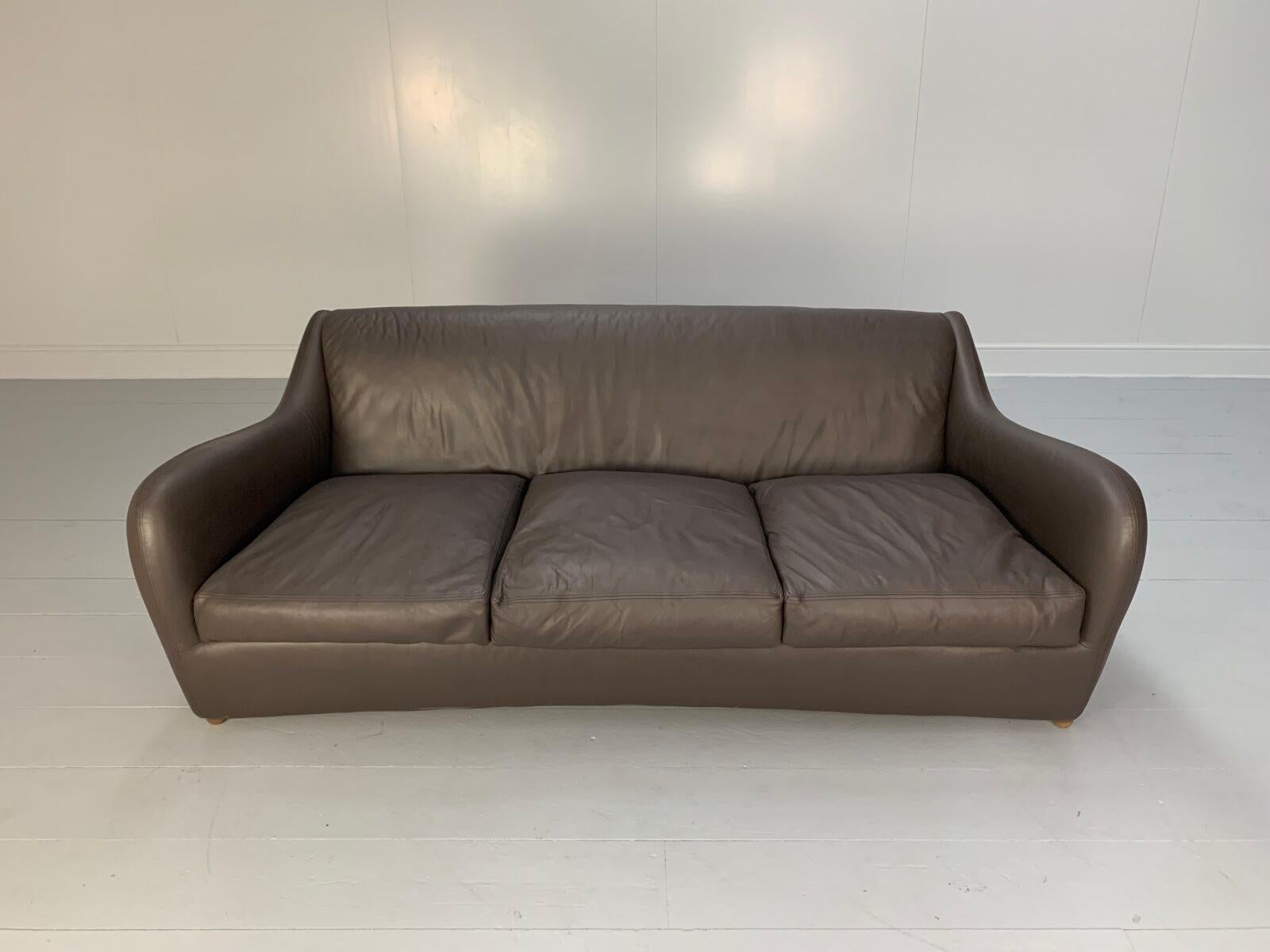 SCP Conran Matthew Hilton “Balzac” 3-Seat Sofa – In Dark Brown Leather 3