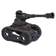Used Scrap Metal Art of a Tank c1970