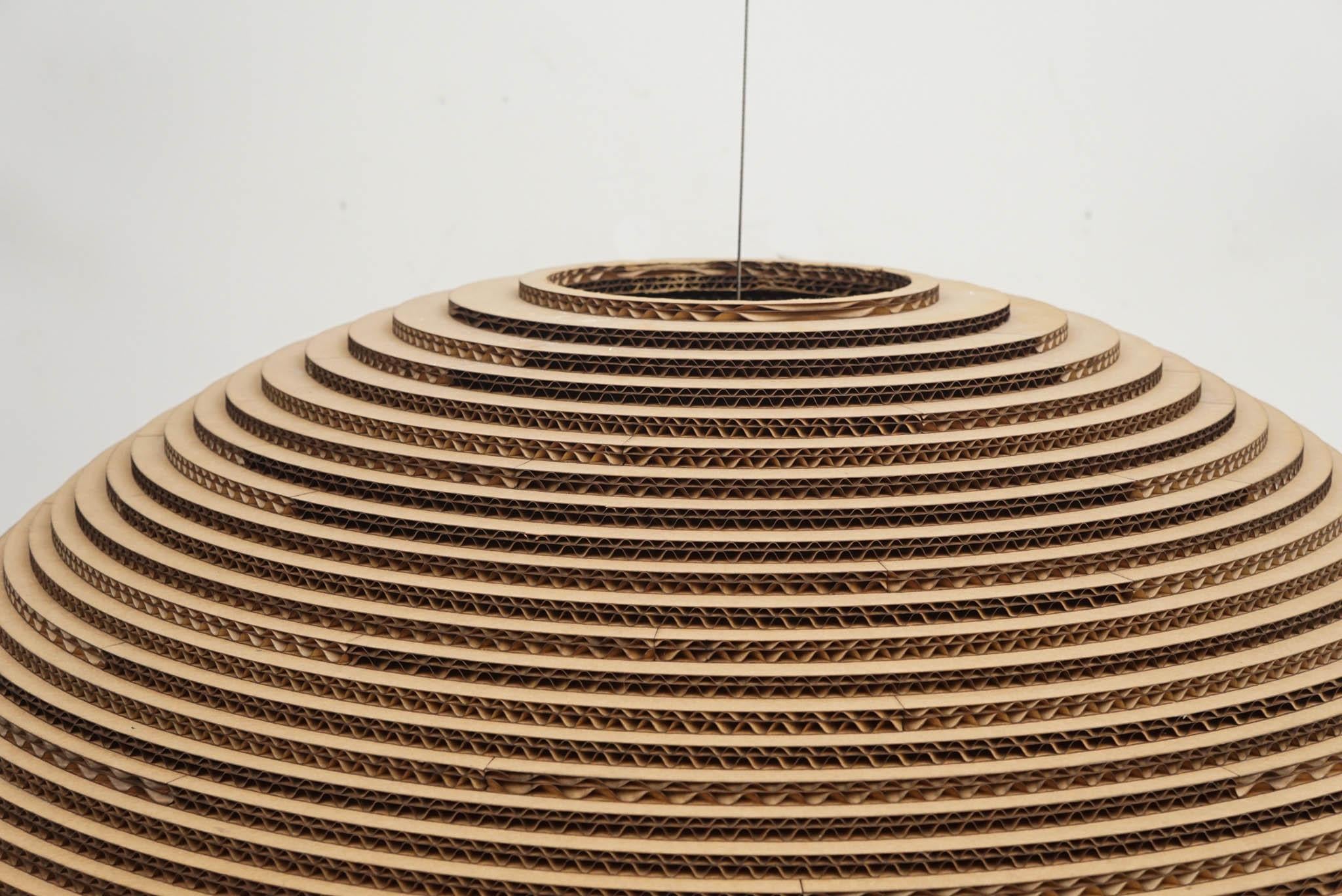 Scraplights Dome 36 Pendelleuchte in Natur (Papier) im Angebot
