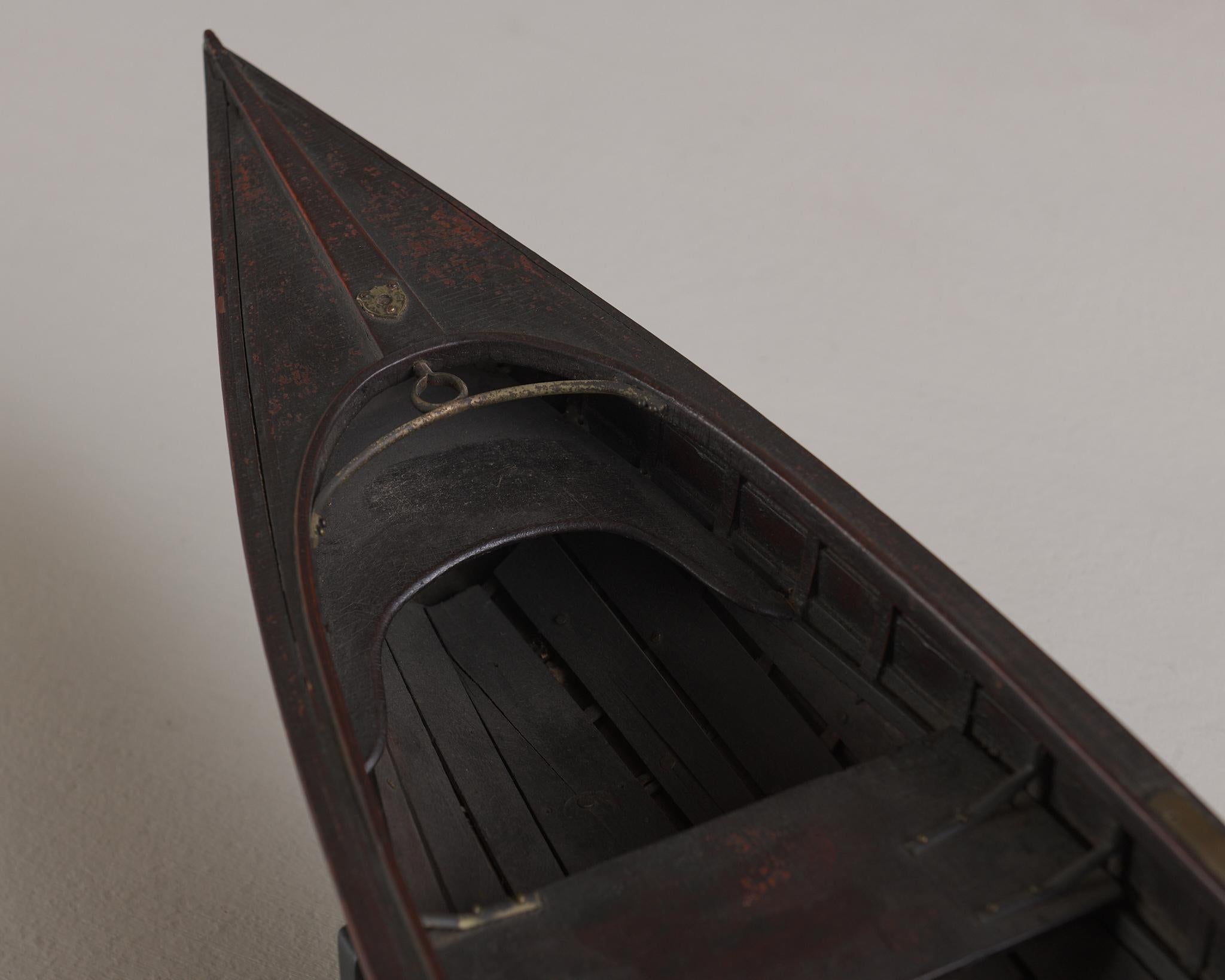 Carved Scratch Built Model of a Row Boat