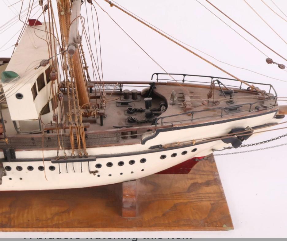 Wood Scratch-Built Ship Model, Circa 1900 For Sale
