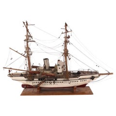 Scratch-Built Ship Model, Circa 1900