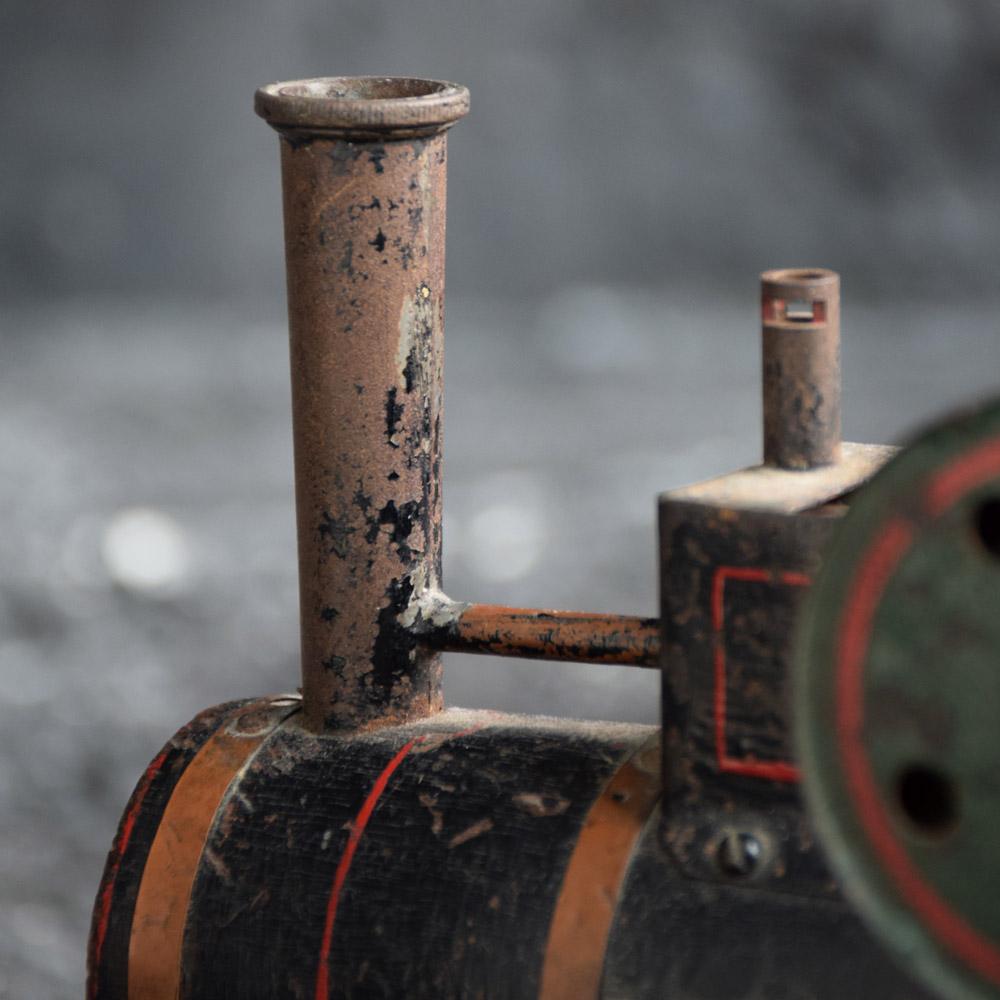 Scratch Built Train Steam Engine with Trailer Dated, circa 1945 8