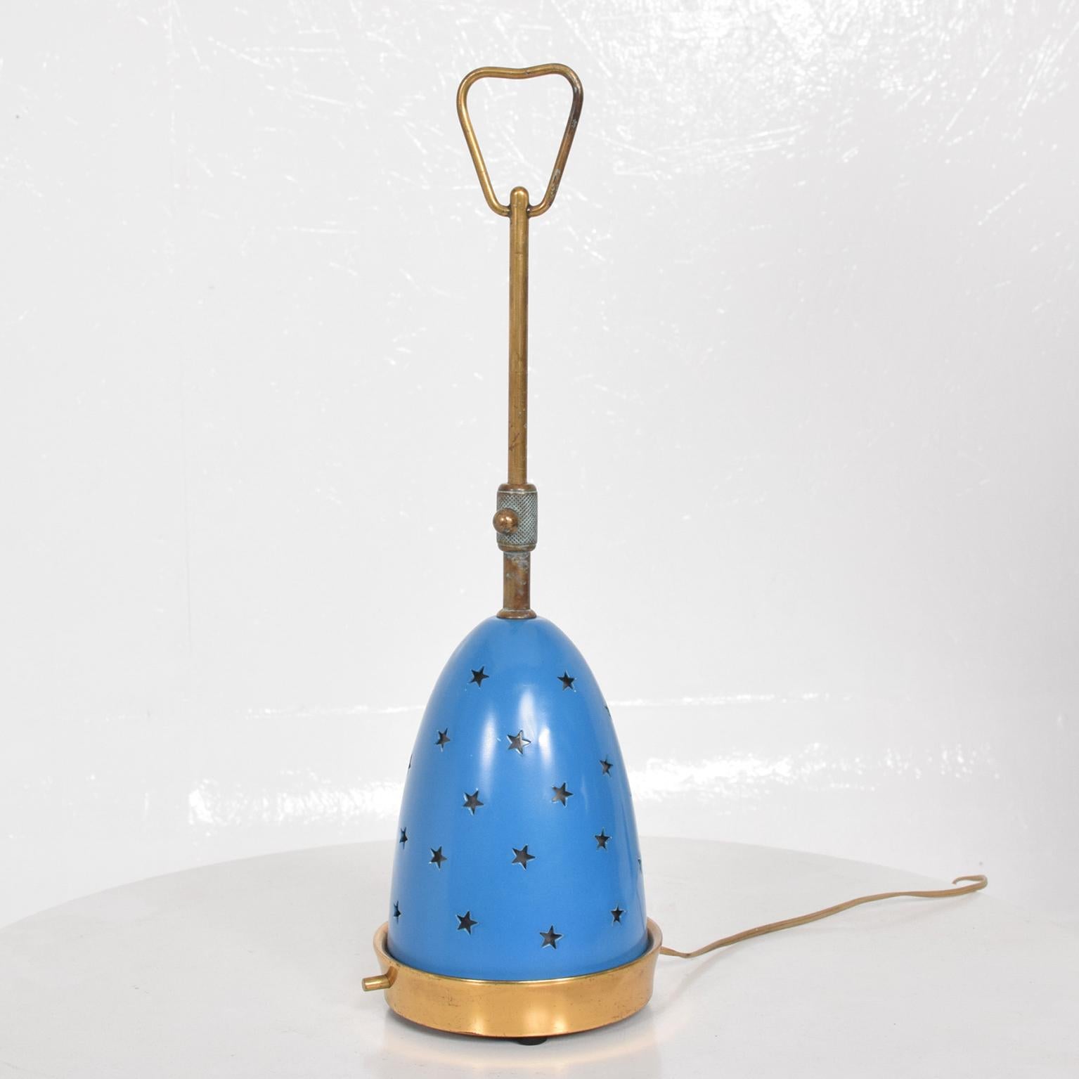 1950er Angelo Lelli Italienische Blaue Tischlampen Arredoluce im Angebot 5