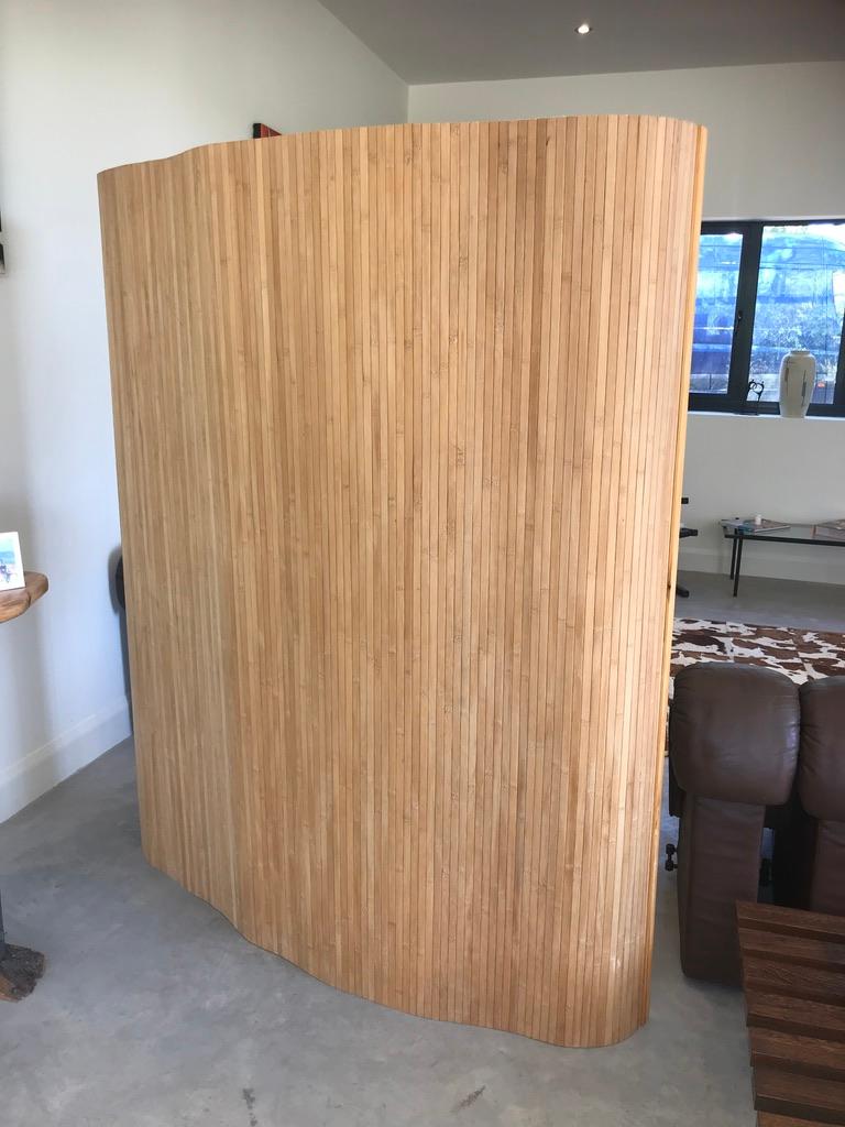 20th Century Screen 100 Vintage 1960 Pinewood Tambour Room Divider by Alvar Aalto For Sale