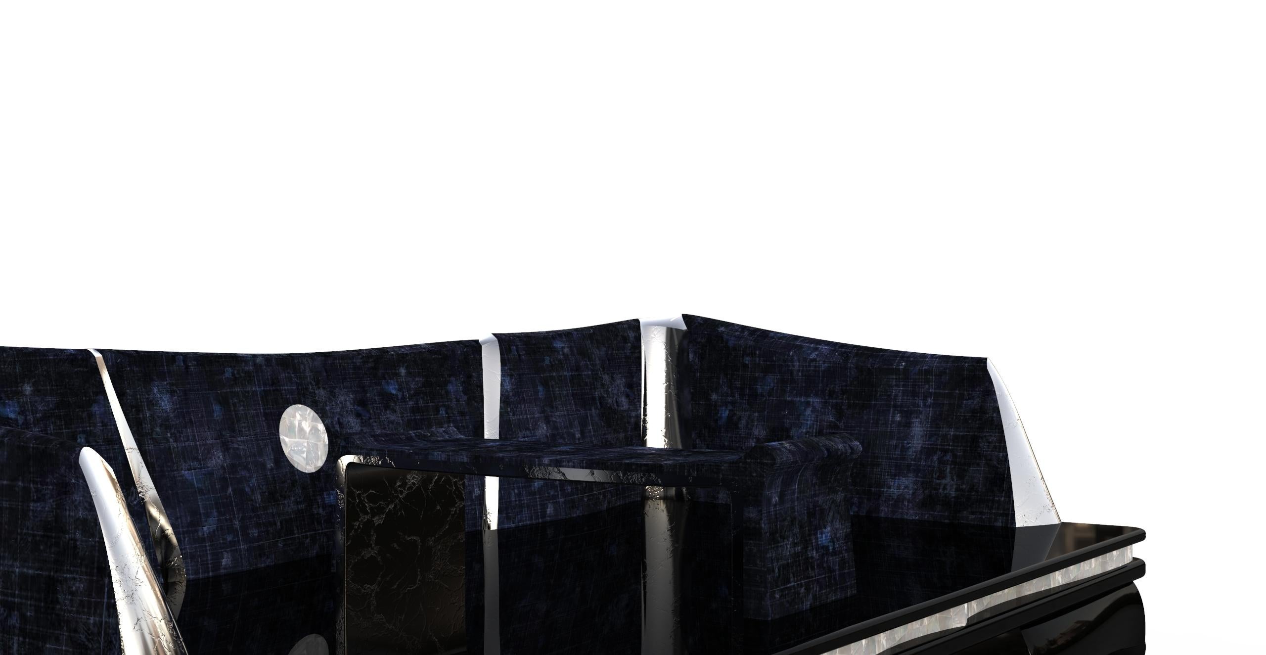 Cama Screen Luohan de latón, concha, alpaca y laca by Artempo Moderno en venta