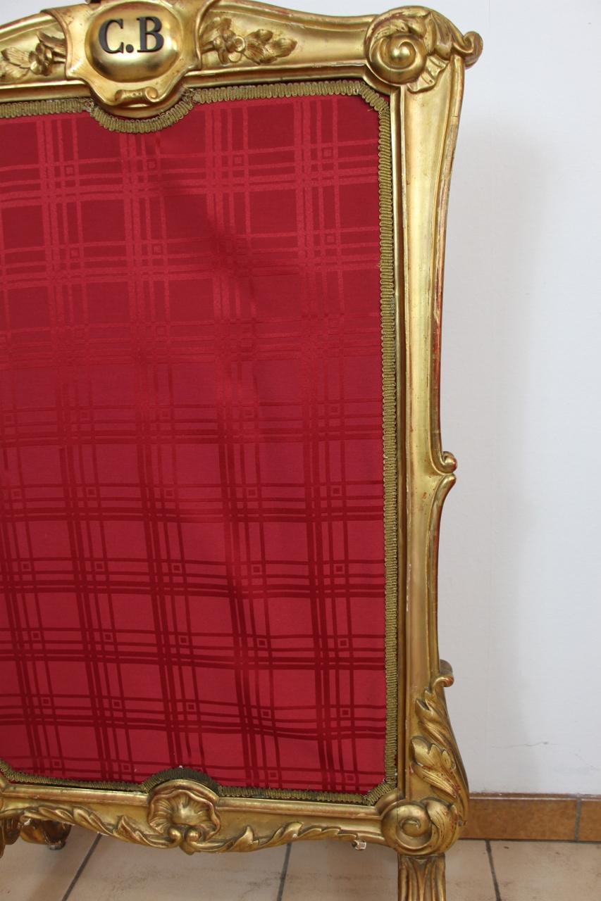 Mid-19th Century Screen of Fireplace in Golden Wood from Marquis