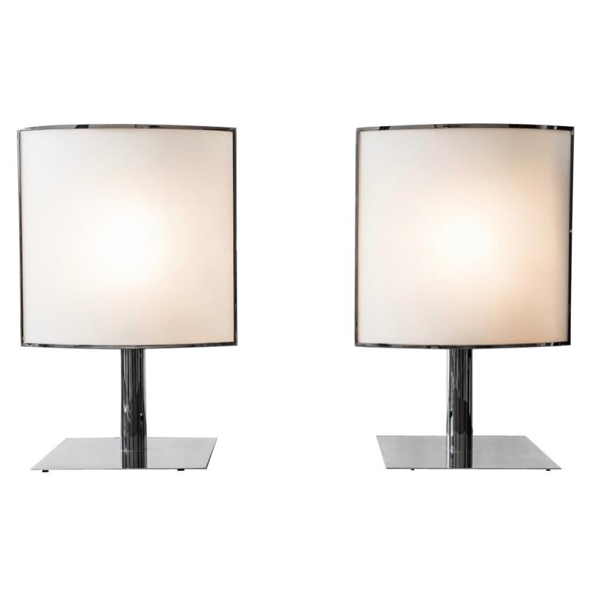 "Screen" pair of lamps by Michel Boyer