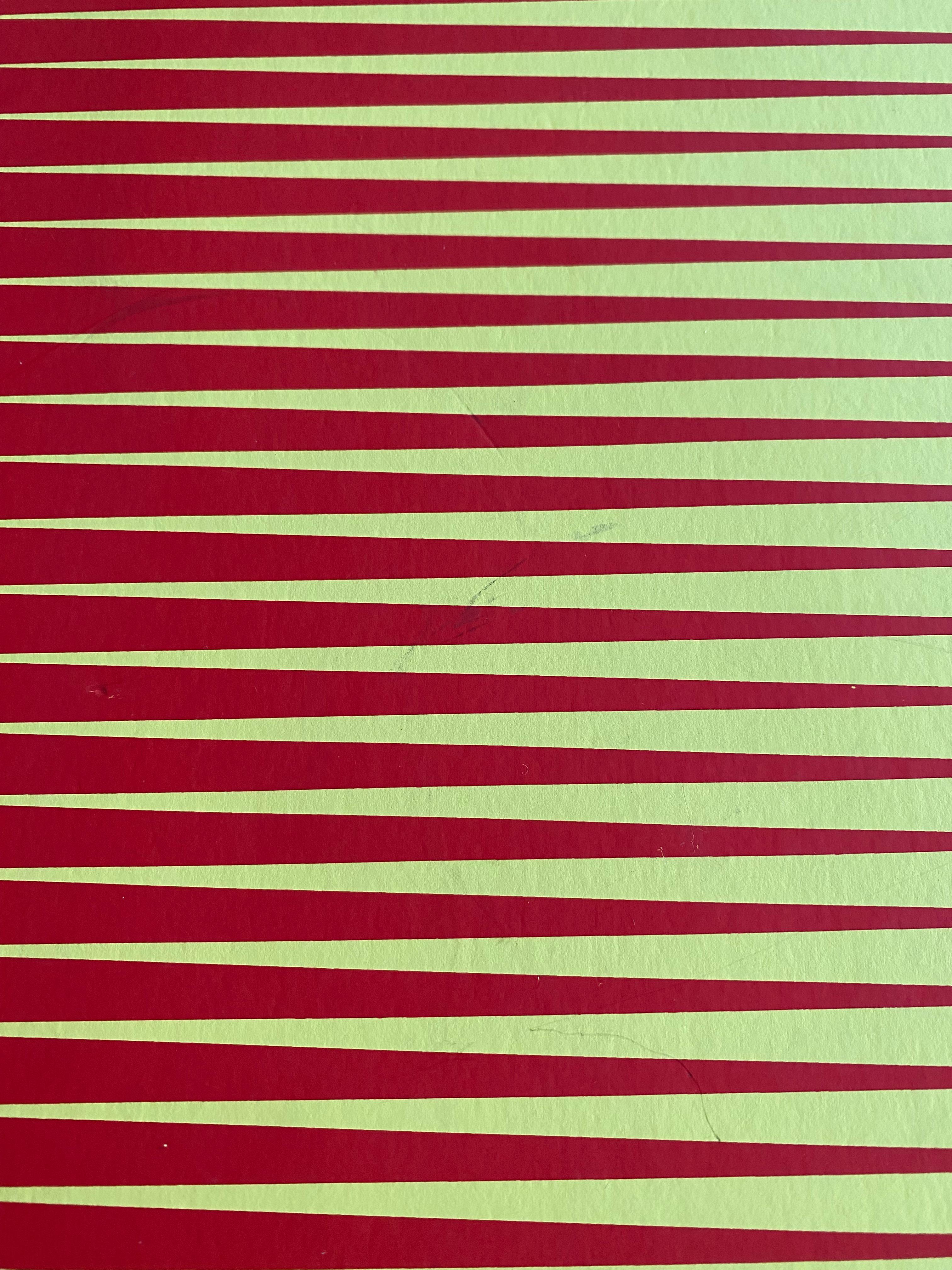 Screen print by the Italian Op-Art artist Getulio Alviani, yellow- red For Sale 3