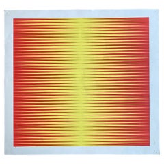 Siebdruck des italienischen Op-Art-Künstlers Getulio Alviani, gelb-rot