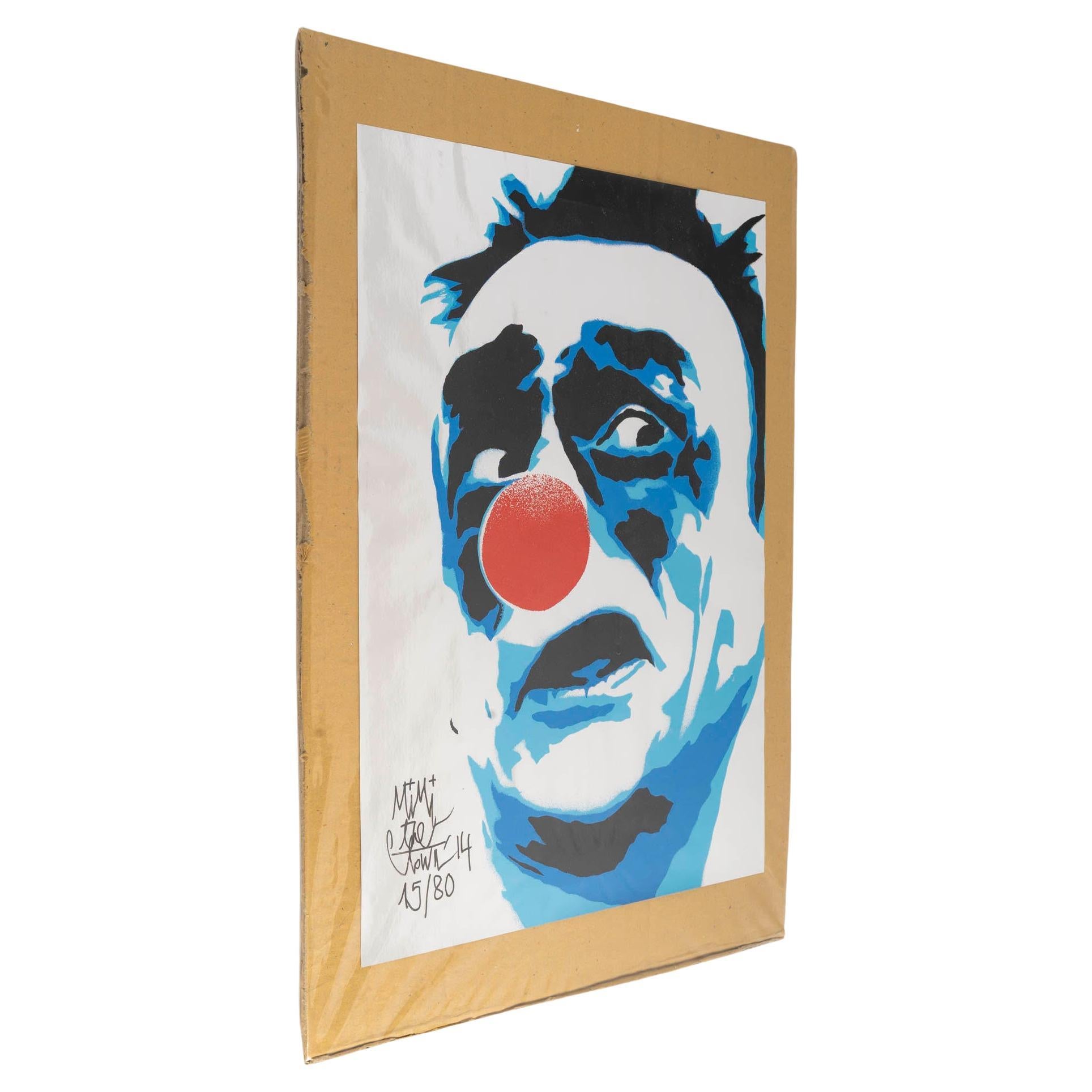 Serigrafía sobre papel, El payaso, 15/80, Firmado Mimi.