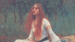 Screen Printed Material Theatre Wall Hanging of Romantic Tolkien Type of Scene