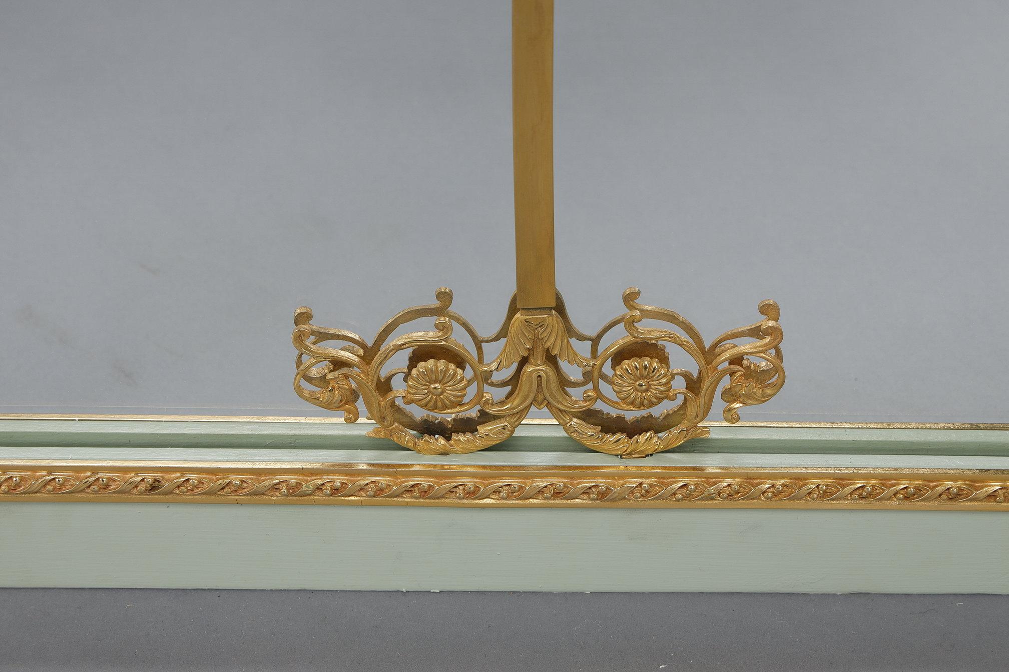 Screen room divider with mirrors on each panel in lacquered wood and gilt bronze For Sale 12