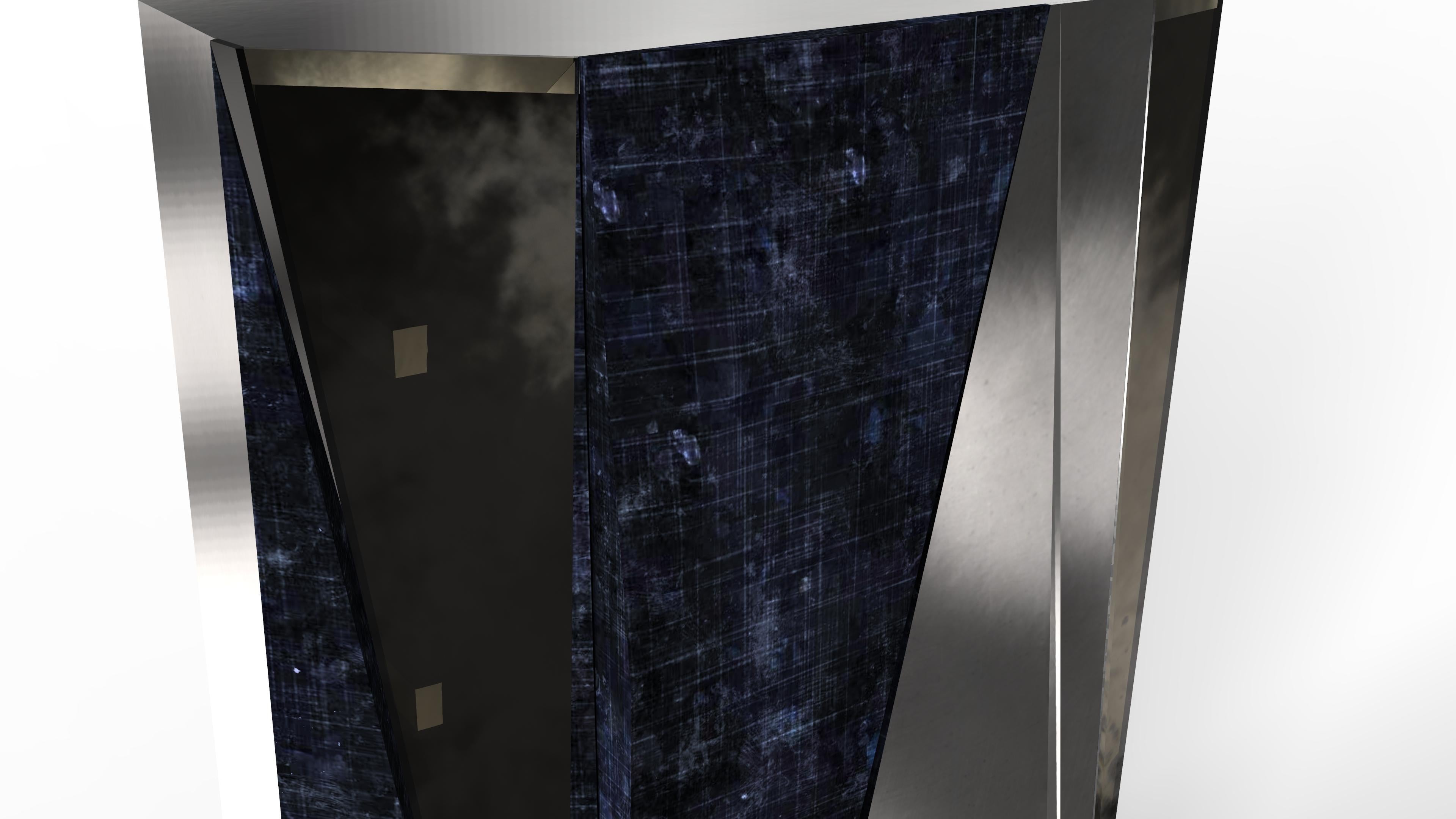 Cinese Armadietto a muro per schermi in nichel e lacca di Artempo in vendita