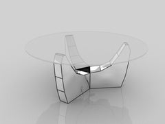 Screenkiss Low Table Base in Mirror-Polished Stainless Steel by Julian Mayor