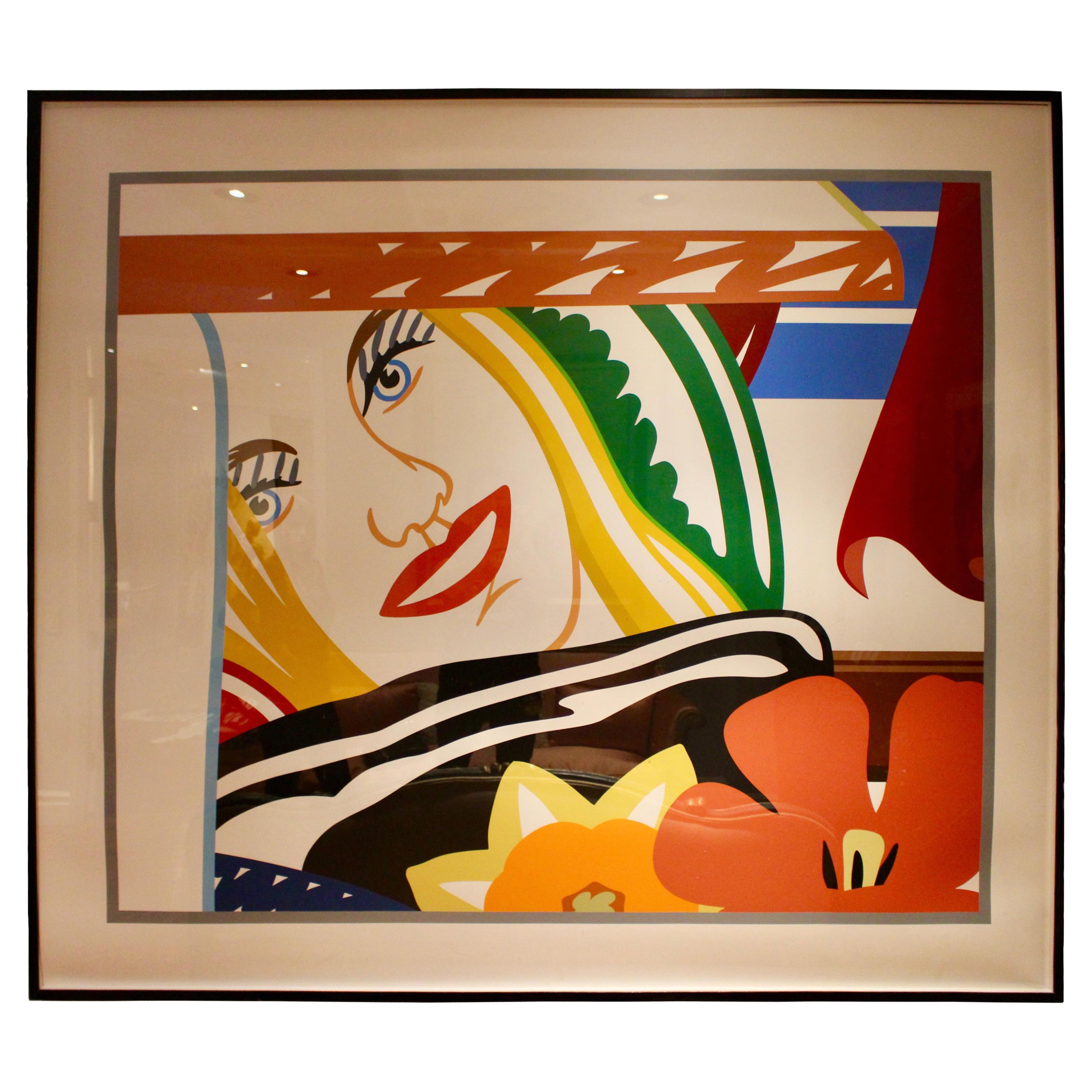 Face de chambre à coucher sérigraphiée #41 en couleurs sur panneau de musée par Tom Wesselmann