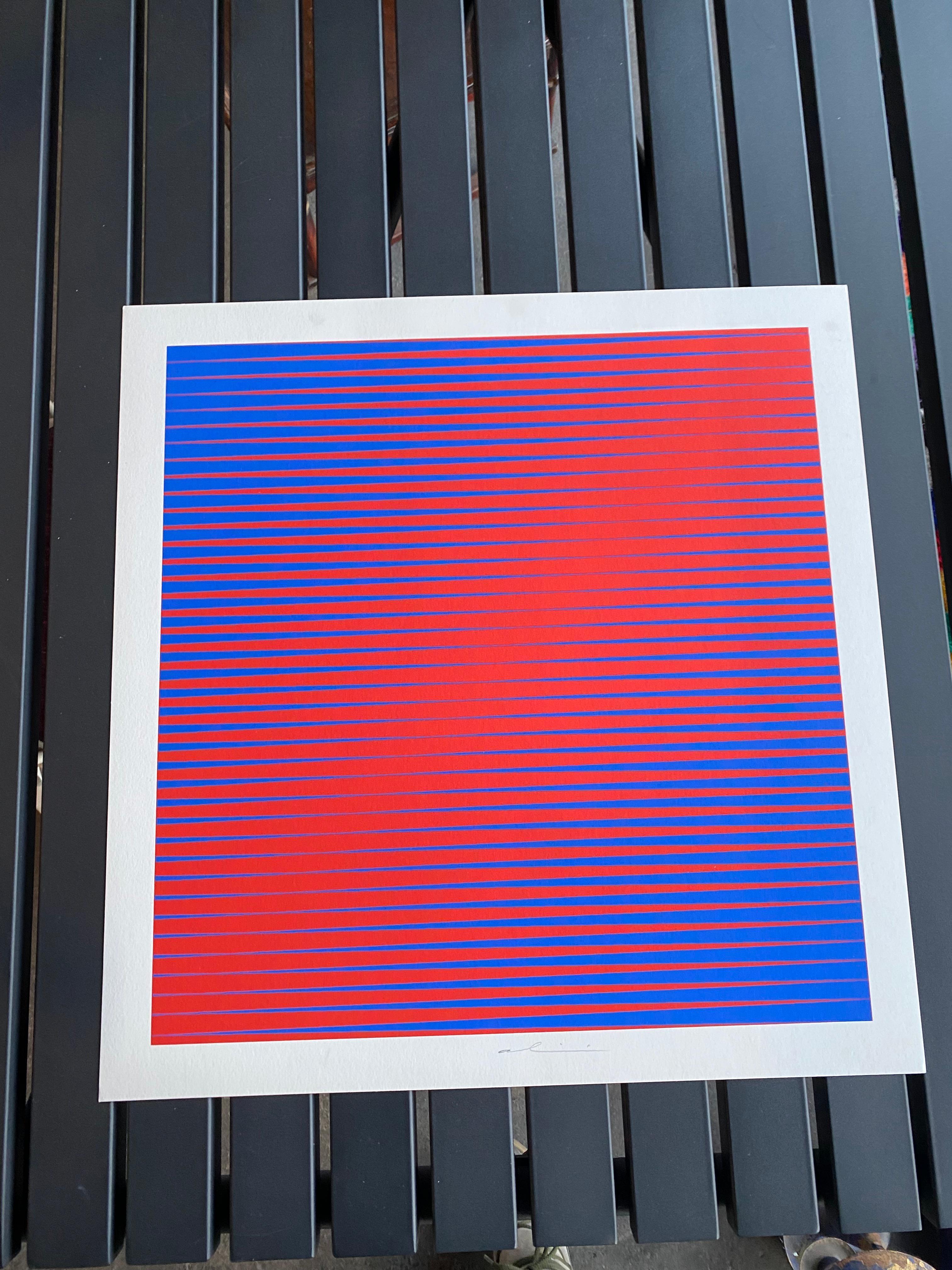 Screenprint in good condition by the Italian Op-Art artist Getulio Alviani. For Sale 2