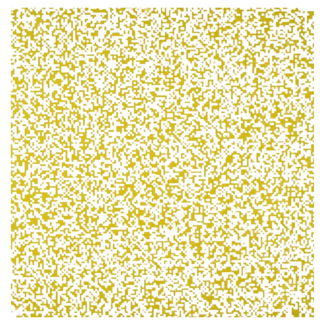 Serigrafia di 50% quadrati gialli e 50% quadrati bianchi di François Morellet, 1971 in vendita
