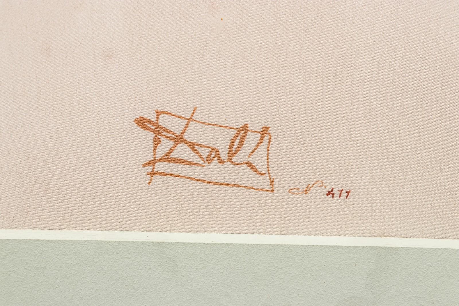 Spagnolo Serigrafia su seta dopo l'illustrazione di Salvador Dali per la Divina Commedia di Dante