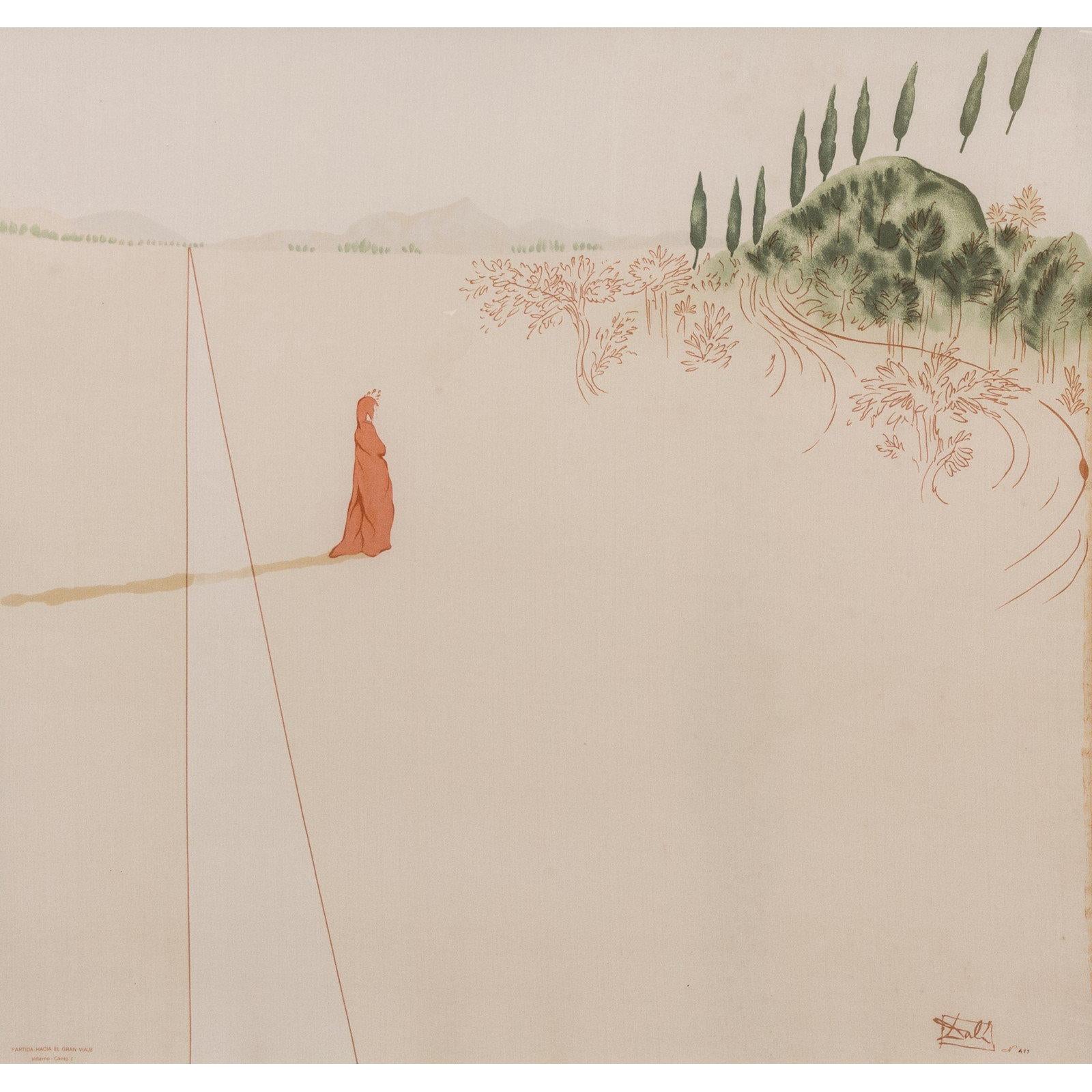 Screenprint on silk after Salvador Dali's illustration for Dante's Divine Comedy