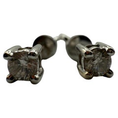 Screw back studs 14KT white gold natural diamond studs teenager kids young adult