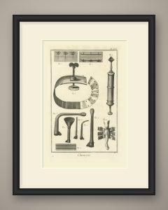Screw Tourniquet, Syringe and Pipes, Diderot Chirurgie Plate XXXI, circa 1772