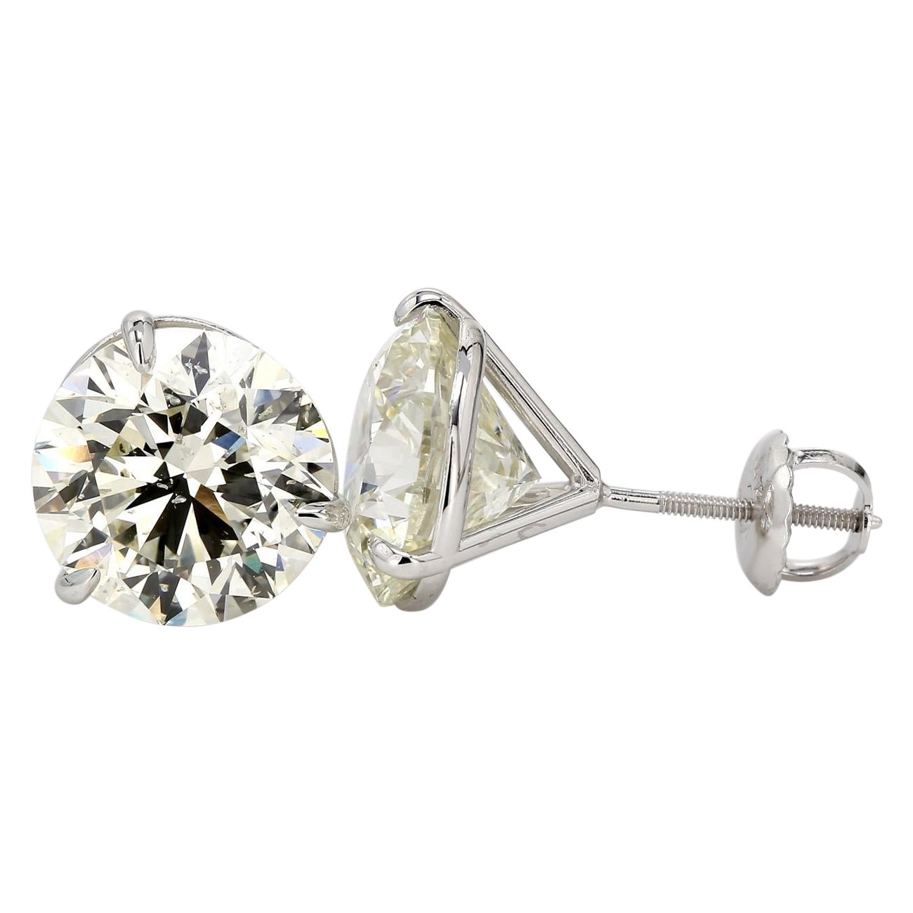 Ohrstecker mit Schraubenverschluss und runden Diamanten, GIA-zertifiziert M/SI2. D7.06ct.t.w.