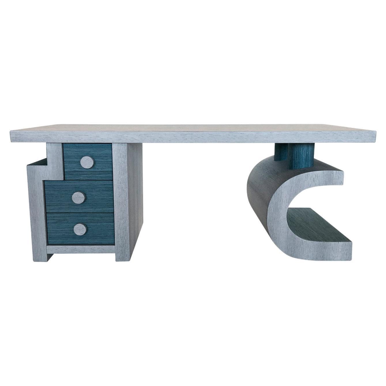 Scriba Azure & Gray Desk For Sale