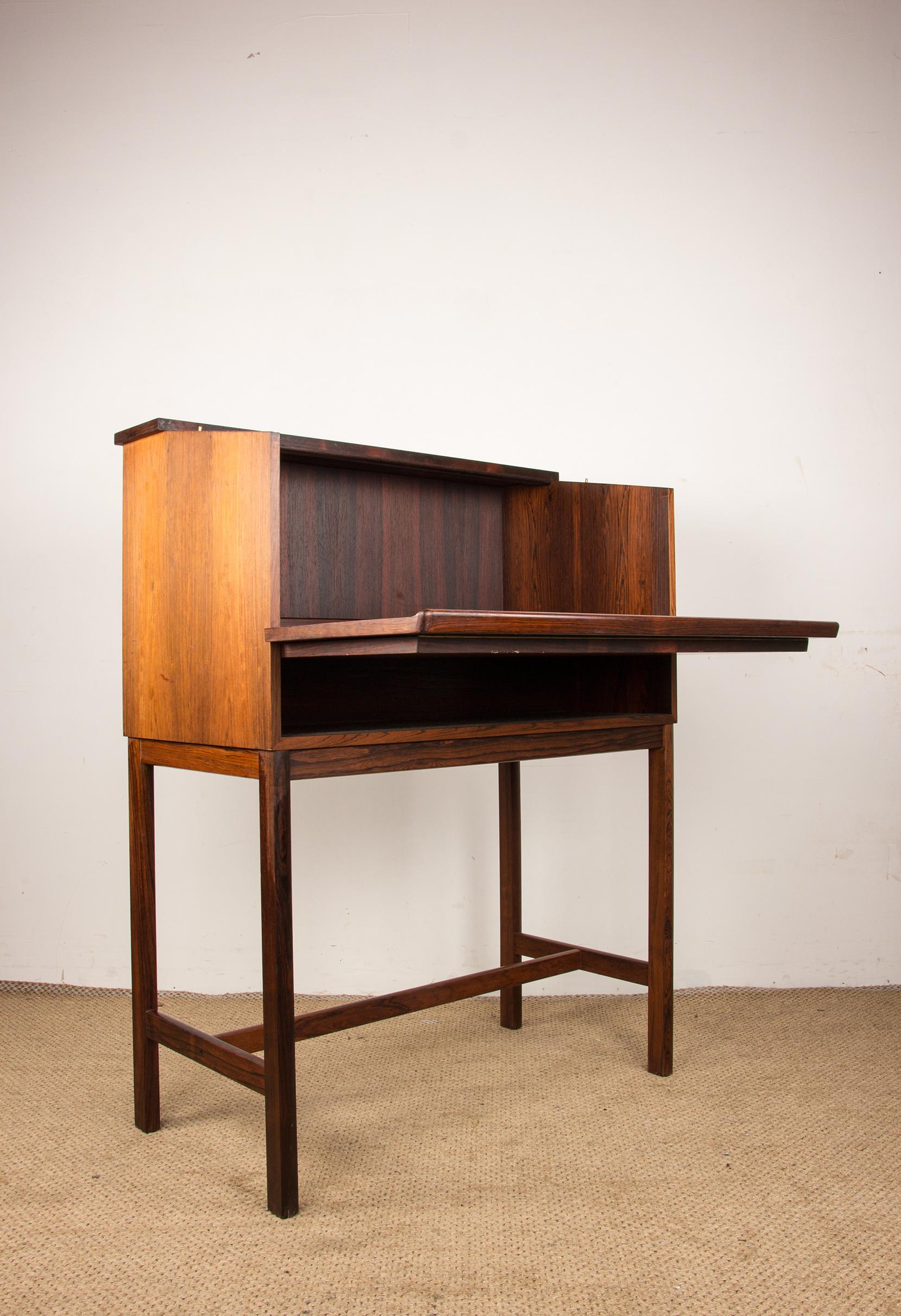 Bar e segretaria Scriban in palissandro e formica di Hans Olsen per C.S. Mobler 1 in vendita 5