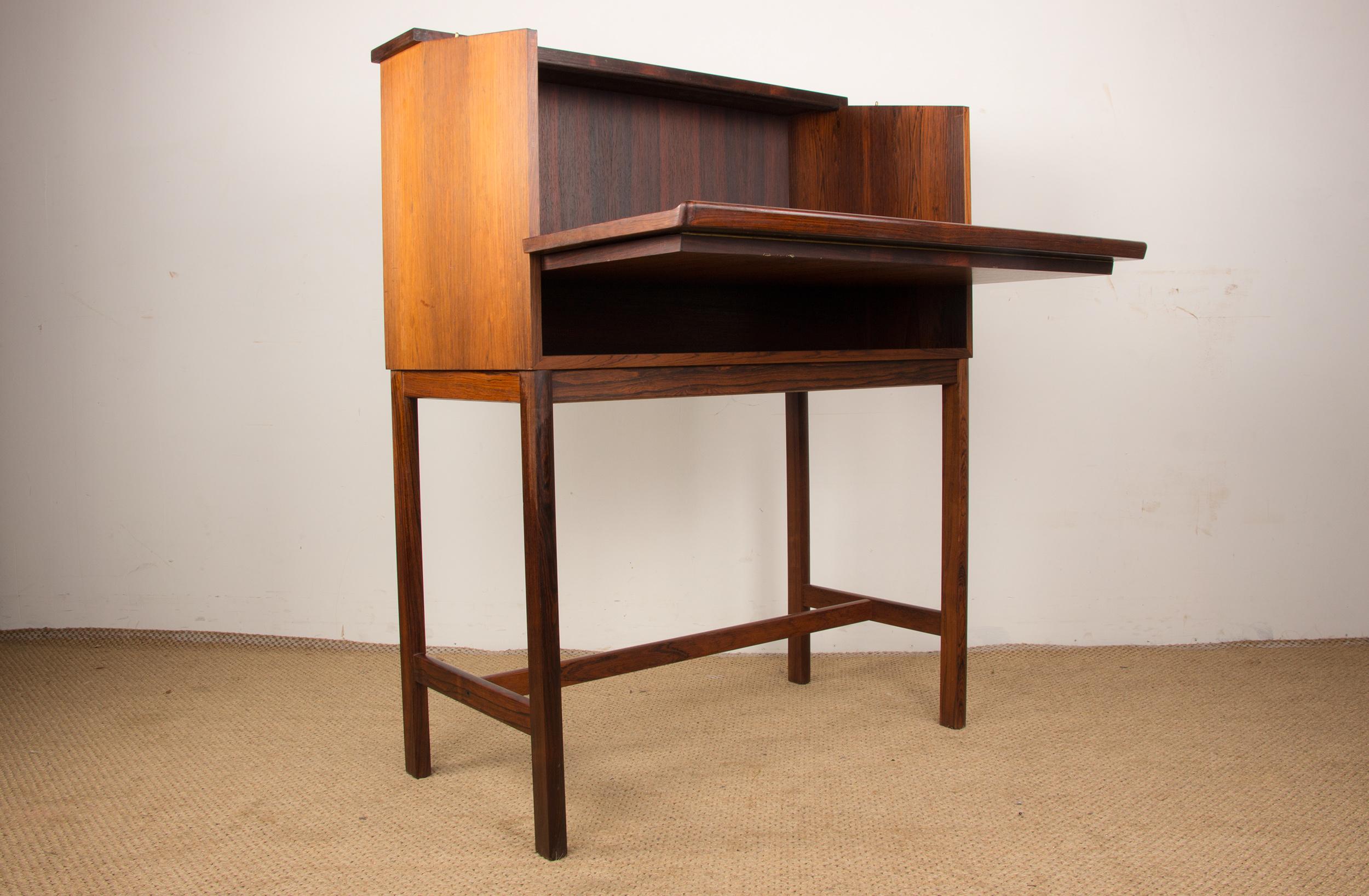Bar e segretaria Scriban in palissandro e formica di Hans Olsen per C.S. Mobler 1 in vendita 6