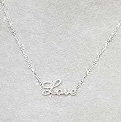 Scripted "Love" Diamond Pendant
