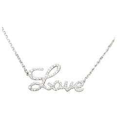 Scripted "Love" Diamond Pendant